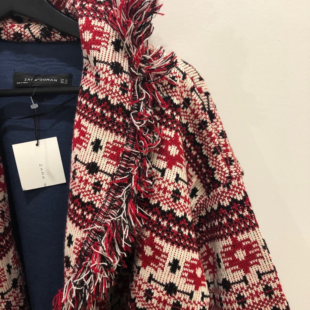 Zara red fringed jacket - Picture 8 of 11